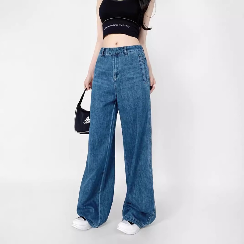 直筒水洗牛仔寬褲 三色