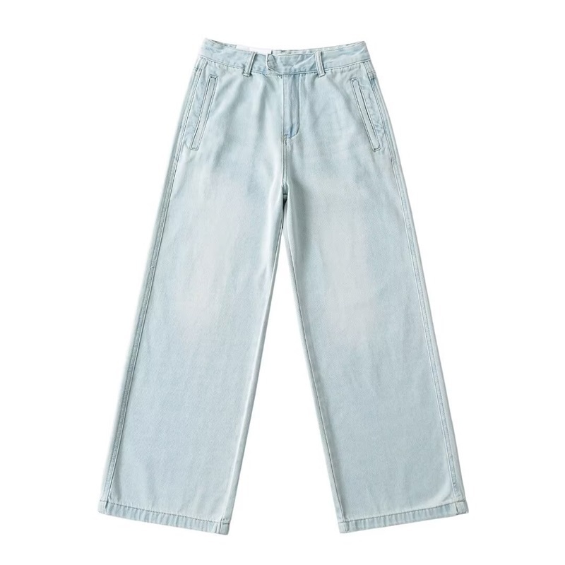 直筒水洗牛仔寬褲 三色