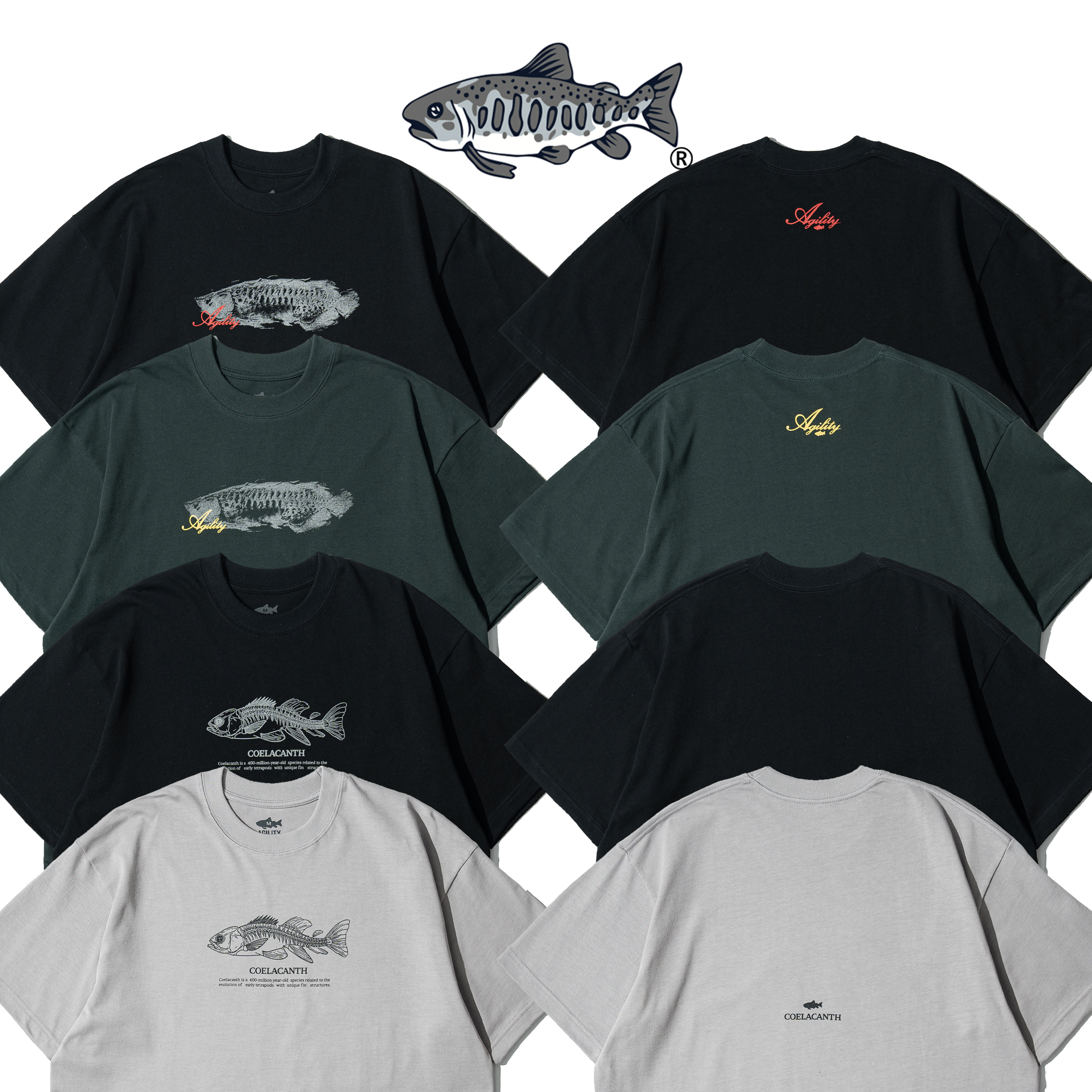 AGILITY Image Heavy Tee / Arowana Bones 魚型 [RS6-V2]
