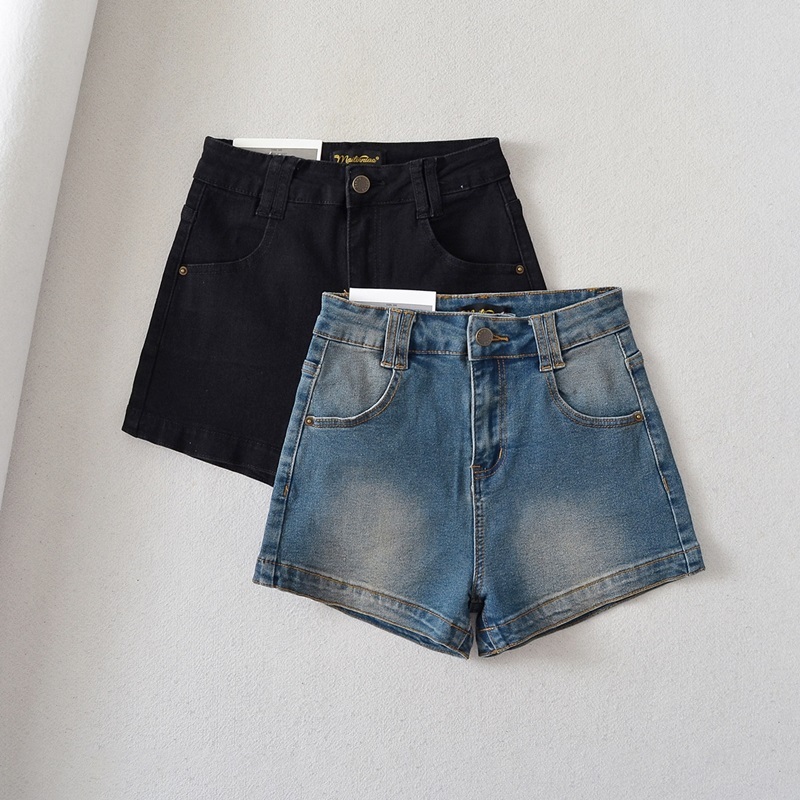 水洗直筒牛仔短褲 兩色