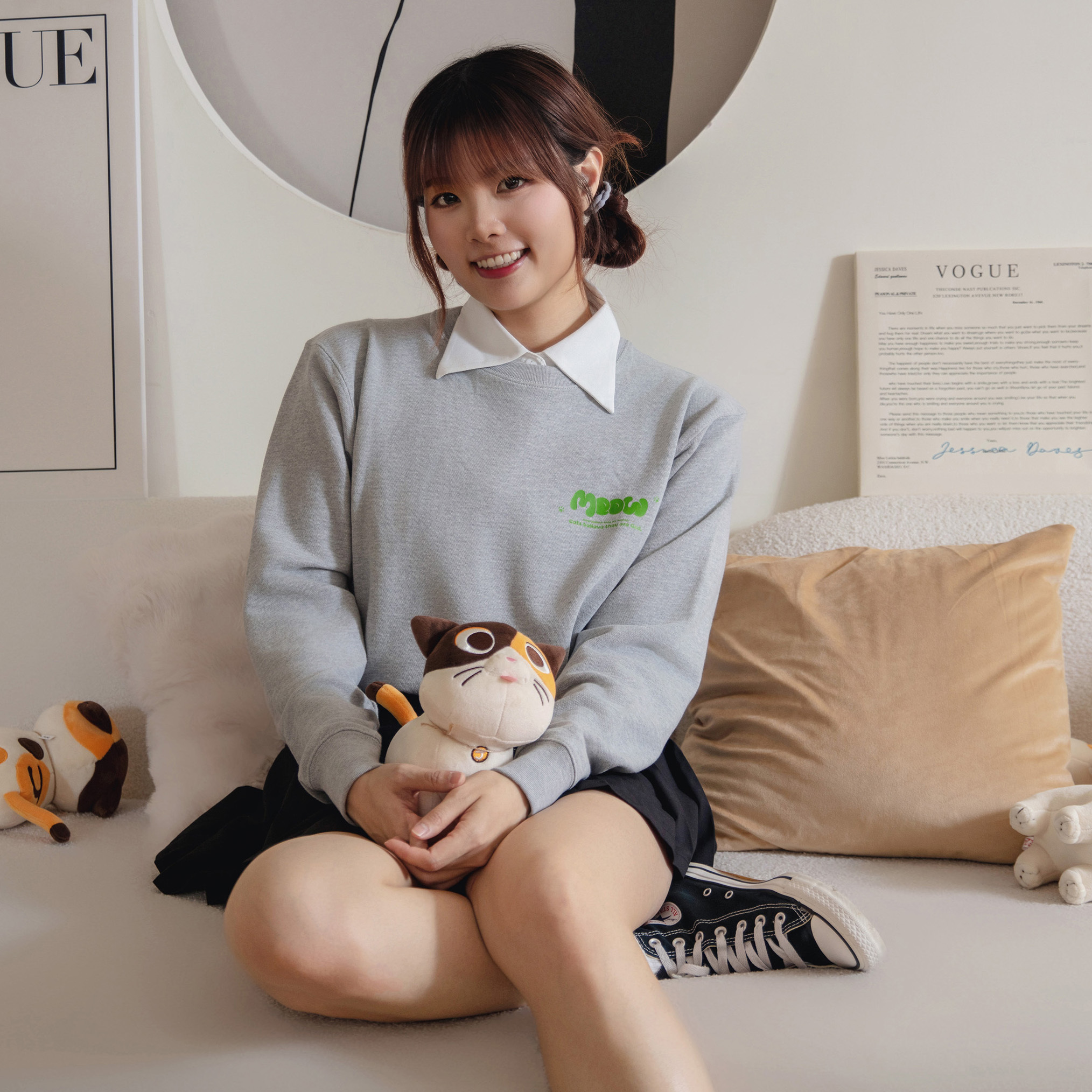 喵喵布丁貓 大學T