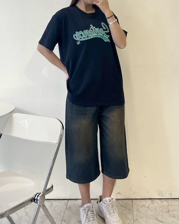 經典不敗復古刷色七分褲 - NN46