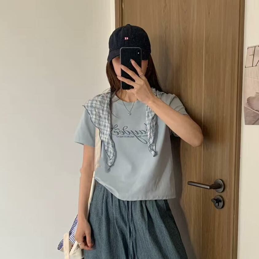 【可愛百搭的領巾+字母造型棉tee組】（現貨）