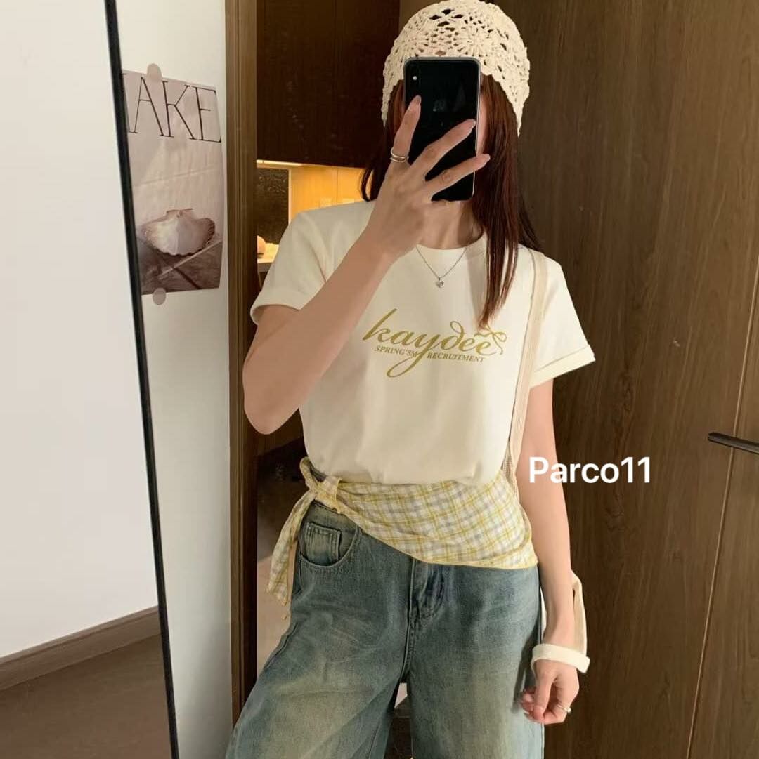 【可愛百搭的領巾+字母造型棉tee組】（現貨）