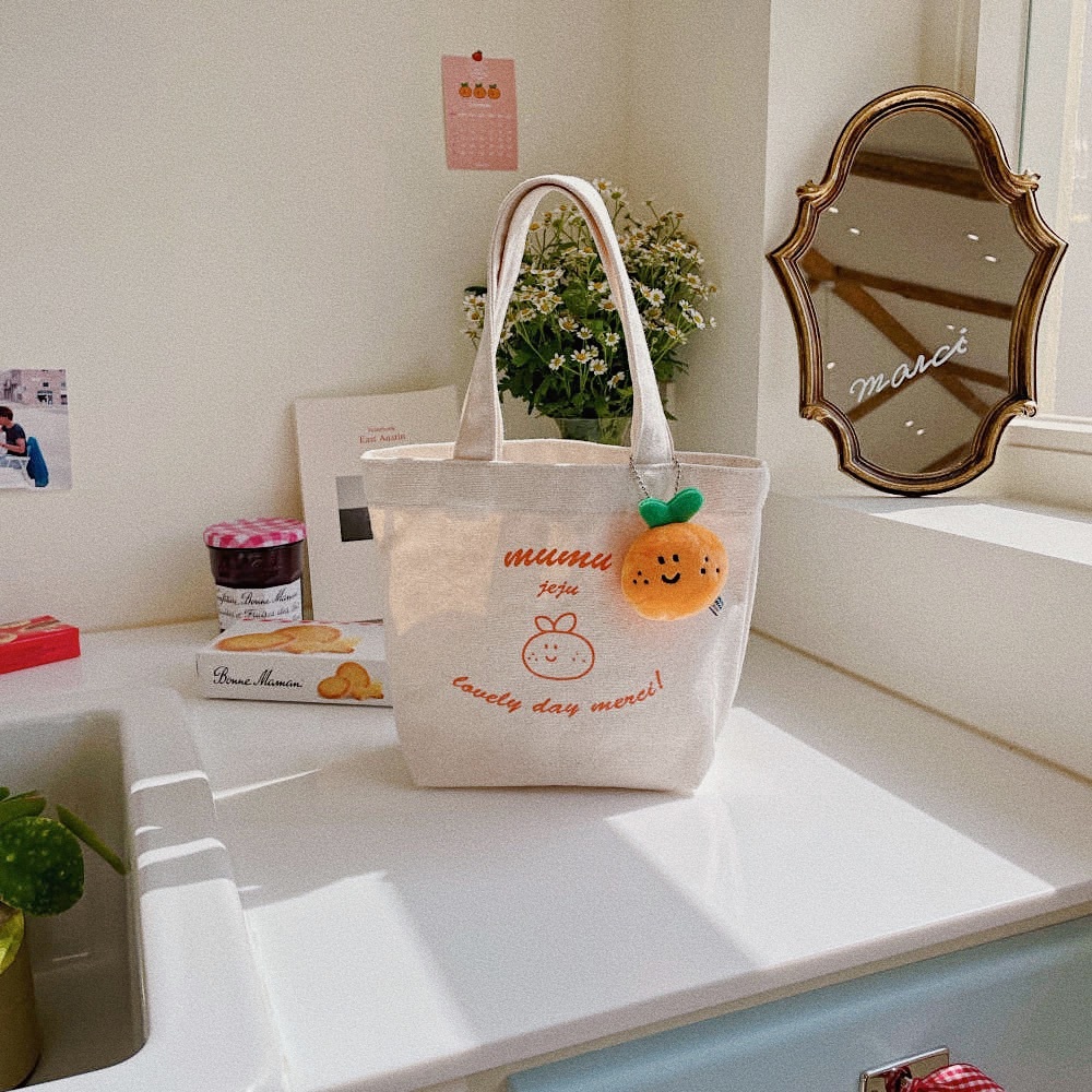 韓國橘子大/小帆布包