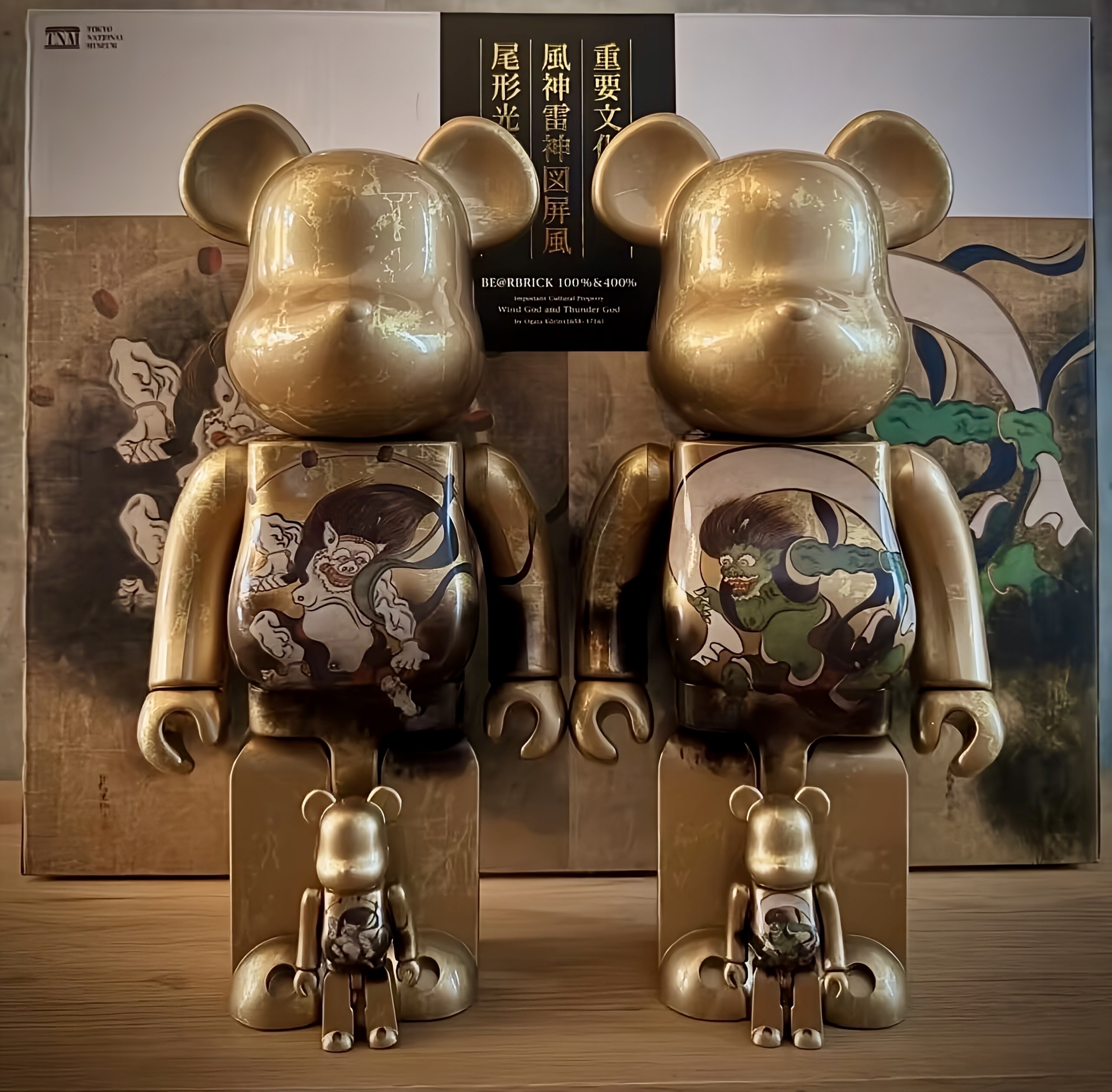 BE@RBRICK 風神雷神 100％ & 400％ 4 PCS SET 🎏預訂🎏 Bearbrick 風神雷神100% 400% 4 PCS SET