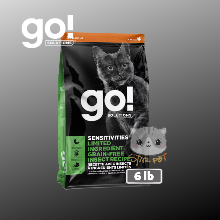 GO! SOLUTIONS™低敏美毛系列 無穀物 黑水虻 貓糧 6lb