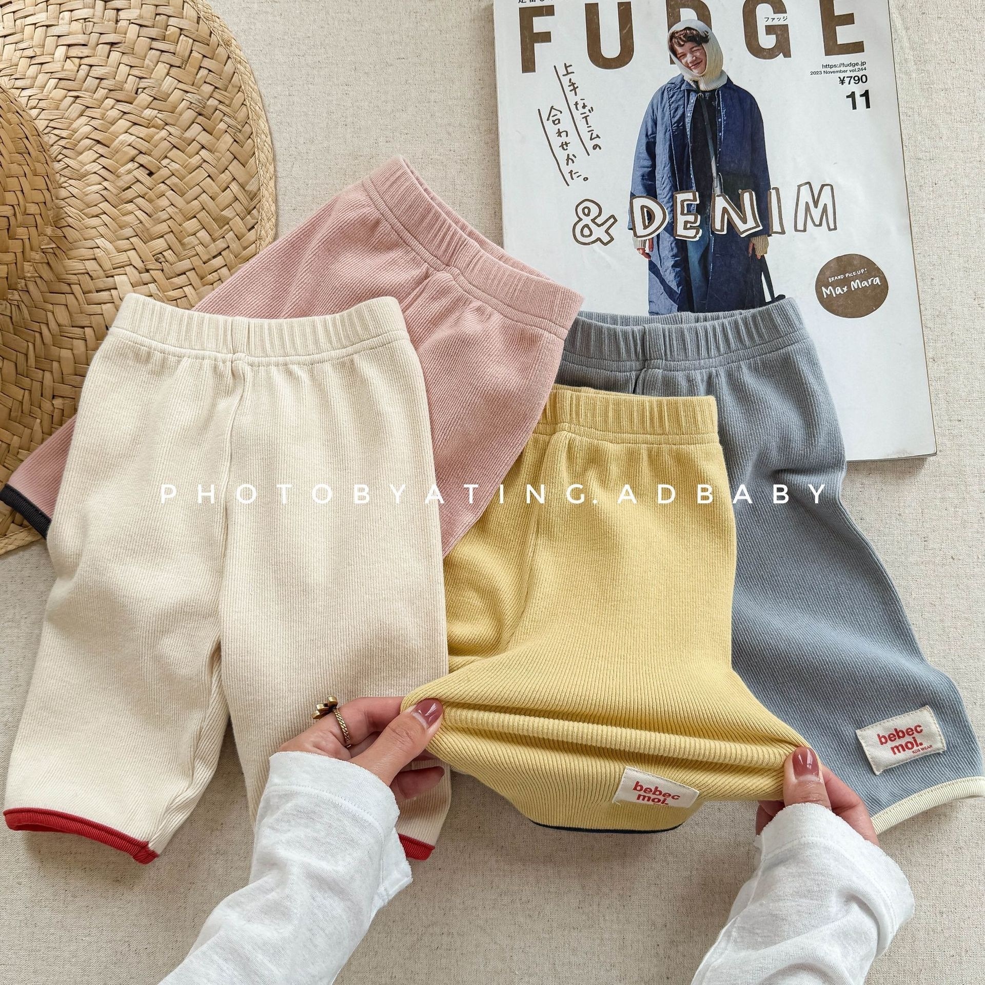 四色小標高腰騎行褲