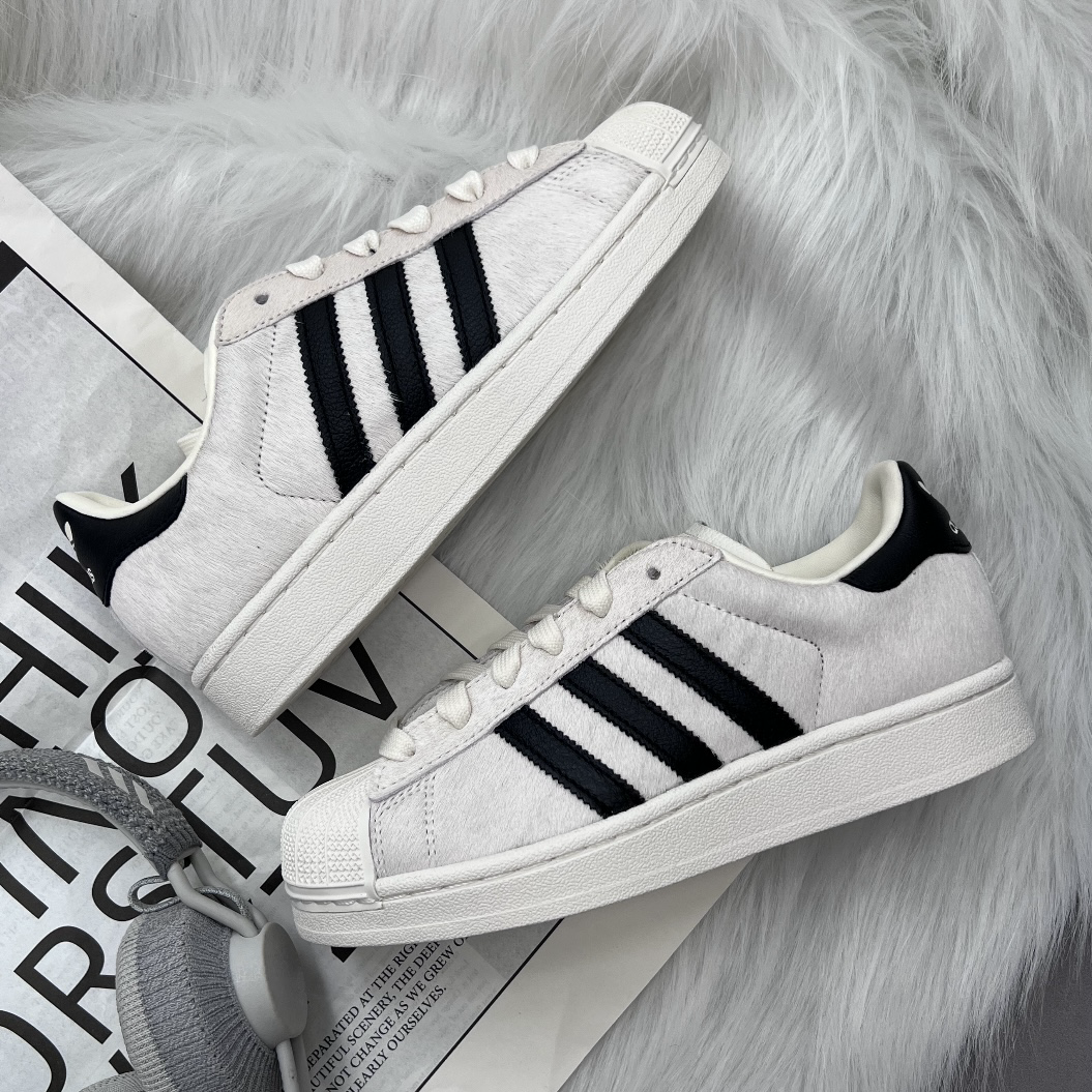Adidas Superstar II Blancas Ponyhair 白黑 奶油白 貝殼頭 馬毛 休閒鞋