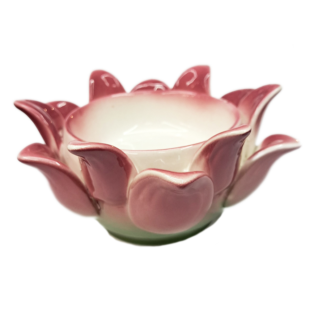 精緻粉紅瓷蓮座{人緣)【十方】113112