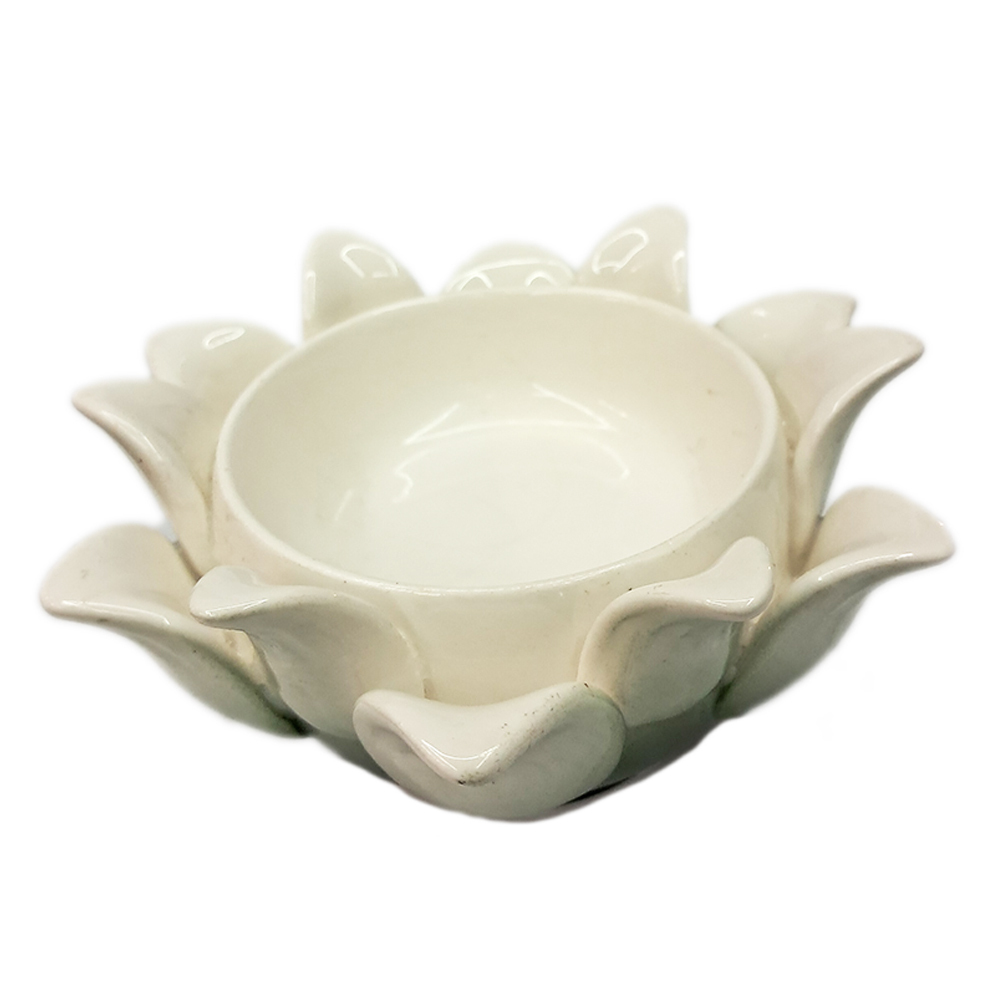 精緻白瓷蓮座 {身體健康)【十方】119246