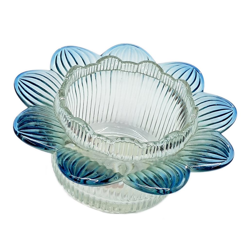 藍 蓮玻璃座{大)【十方】119301