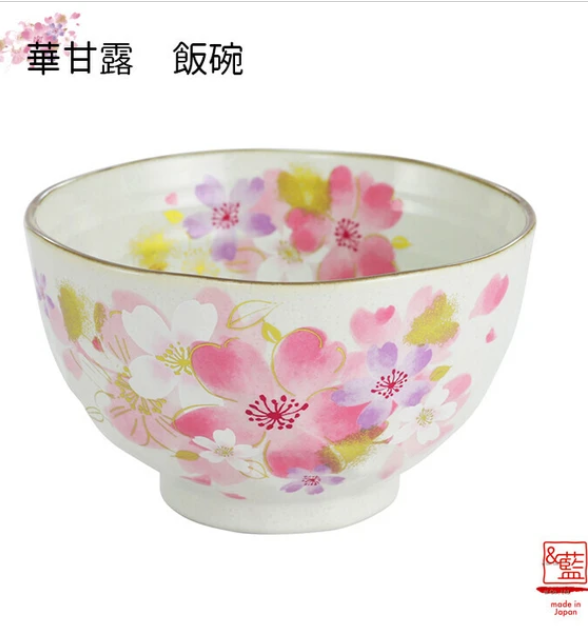 日本美濃燒瓦碗(華甘露)(粉紅)11CM (日本製)