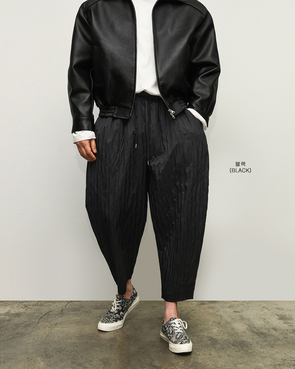 百褶氣球鬆緊腰休閒褲