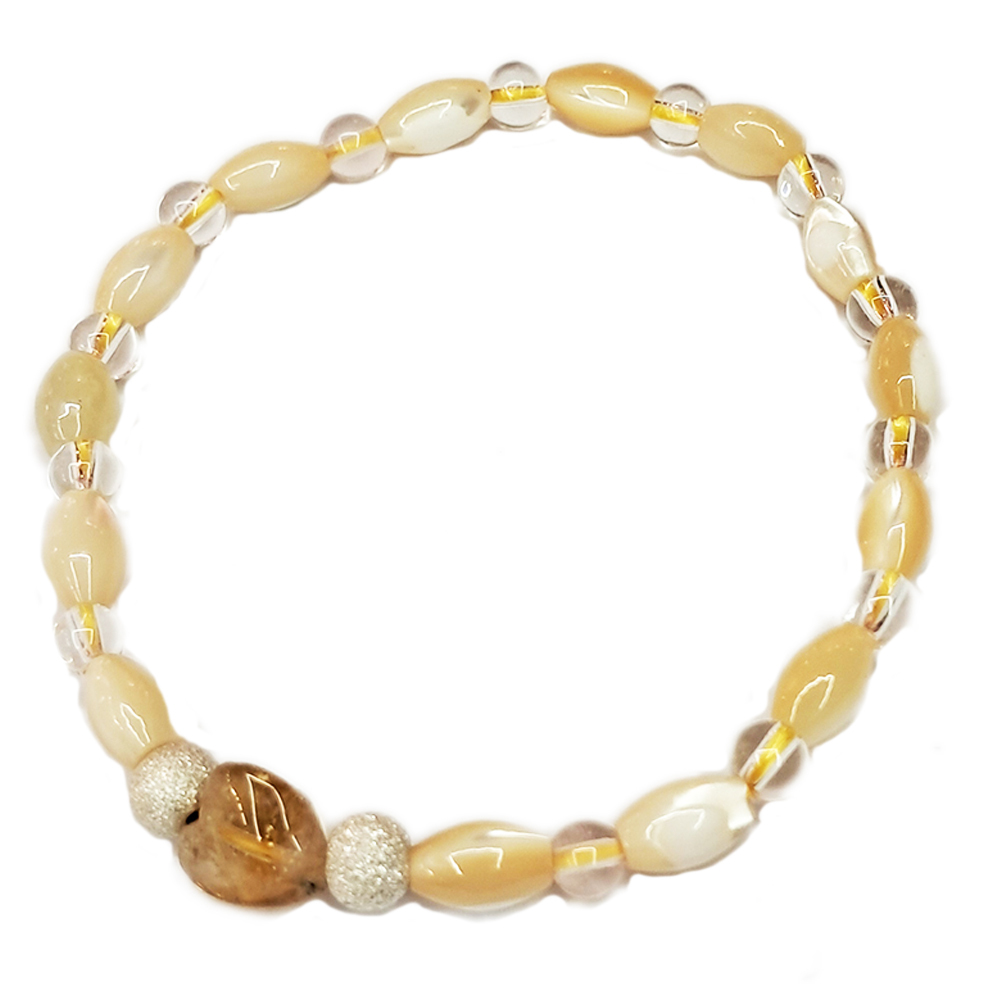 愛心{黃晶}&銀珠&硨磲手珠【十方】154574