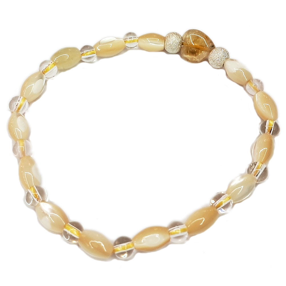 愛心{黃晶}&銀珠&硨磲手珠【十方】154574