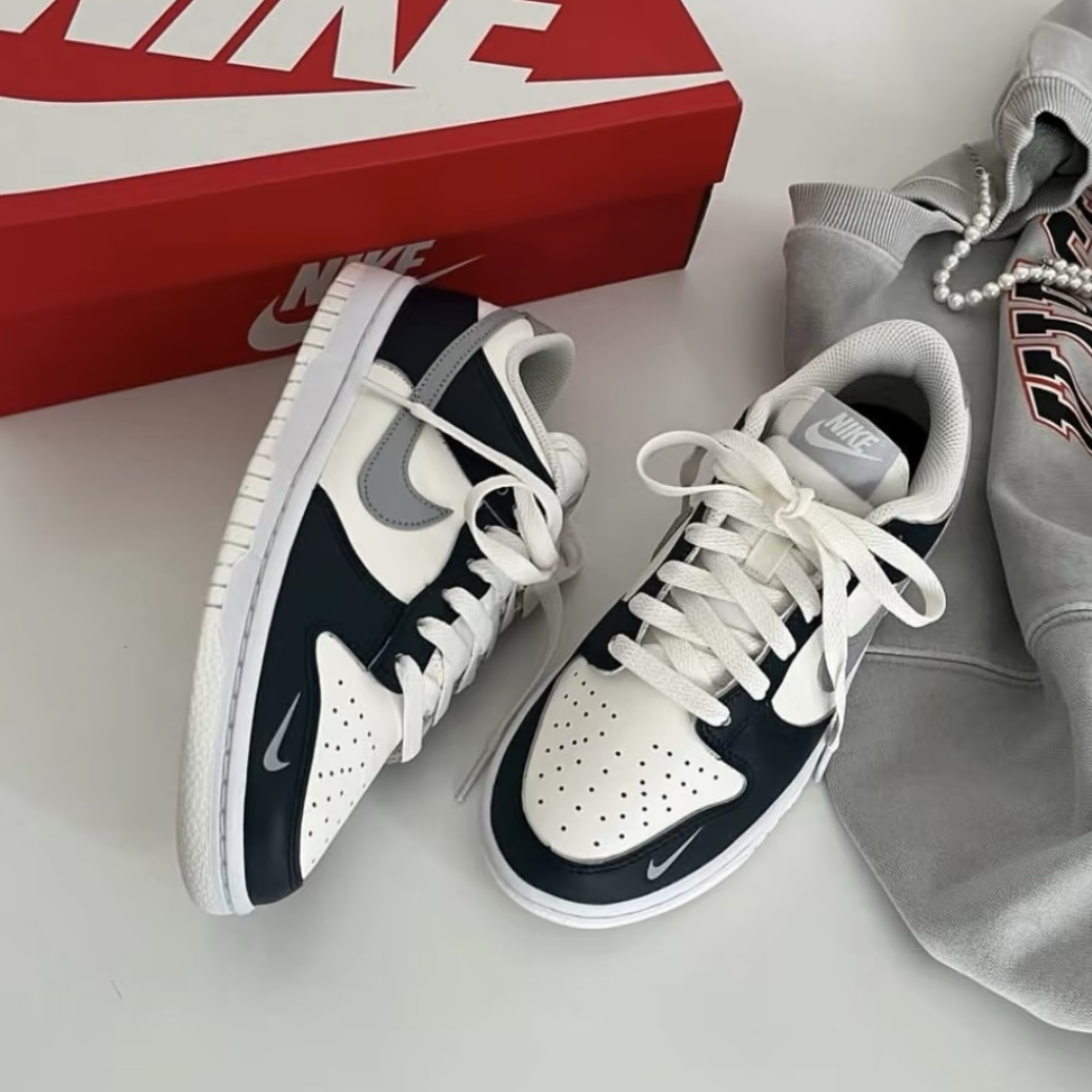 Nike Dunk Low Armoury Navy 海軍藍 藍白灰 刺繡小勾 男女鞋