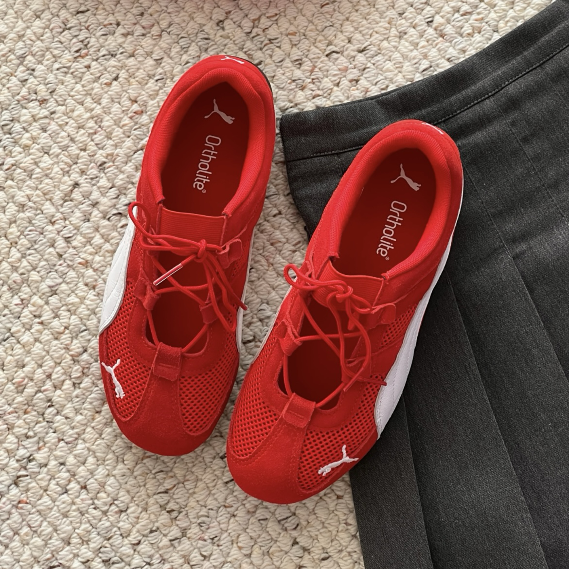 Puma Speedcat Go Red White 紅白 網布 麂皮 懶人鞋 芭蕾舞鞋