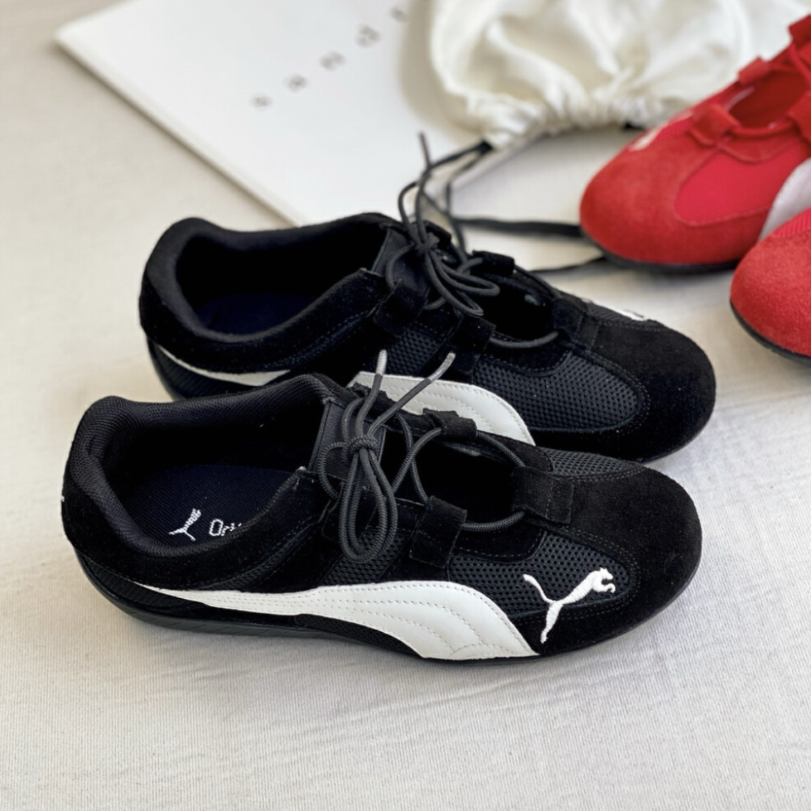 Puma Speedcat Go Black White 黑白 網布 麂皮 懶人鞋 芭蕾舞鞋