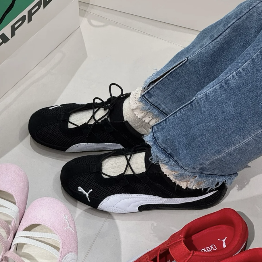 Puma Speedcat Go Black White 黑白 網布 麂皮 懶人鞋 芭蕾舞鞋