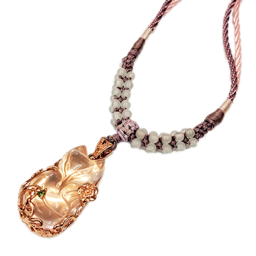 狐仙{星光粉晶}玫瑰金墜飾【十方】135491