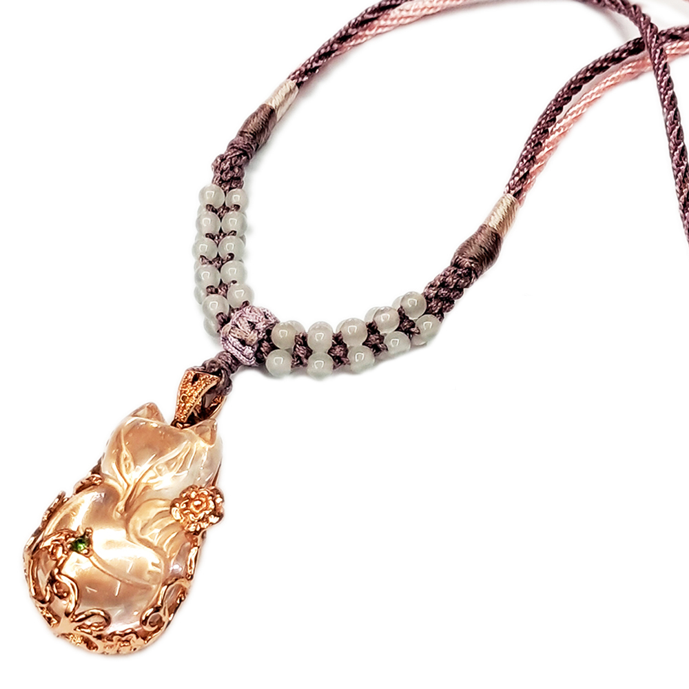 狐仙{星光粉晶}玫瑰金墜飾【十方】135491