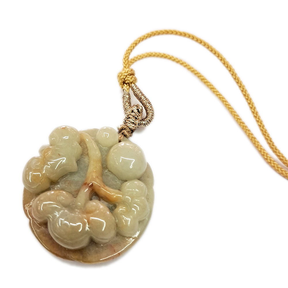 如意{蜜糖黃}玉佩中國結項鍊【十方】136928