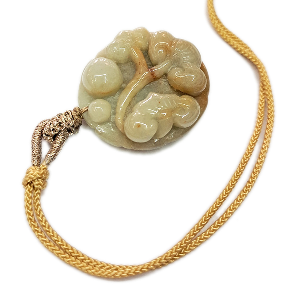 如意{蜜糖黃}玉佩中國結項鍊【十方】136928