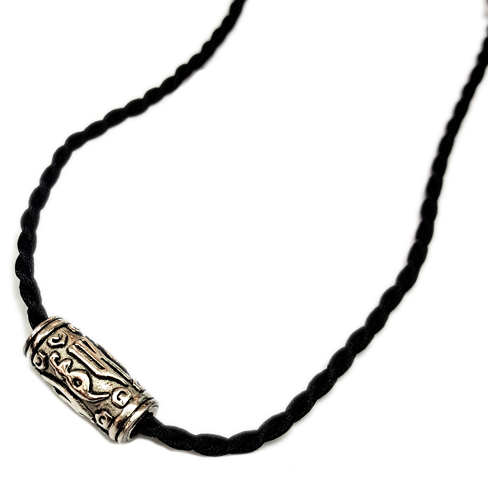 六字真言(925銀)+黑繩項鍊45【十方】139549