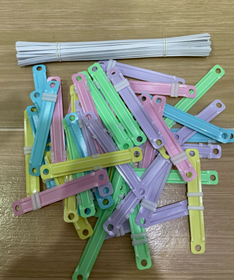 马卡龙色系 双孔夹子 50个