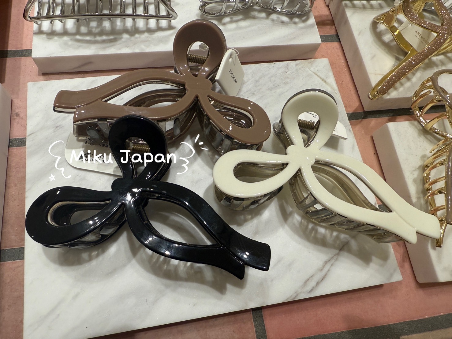 ♡ 感恩回饋 ♡ANEMONE 限定款蝴蝶結髮夾 黑 ｜現貨