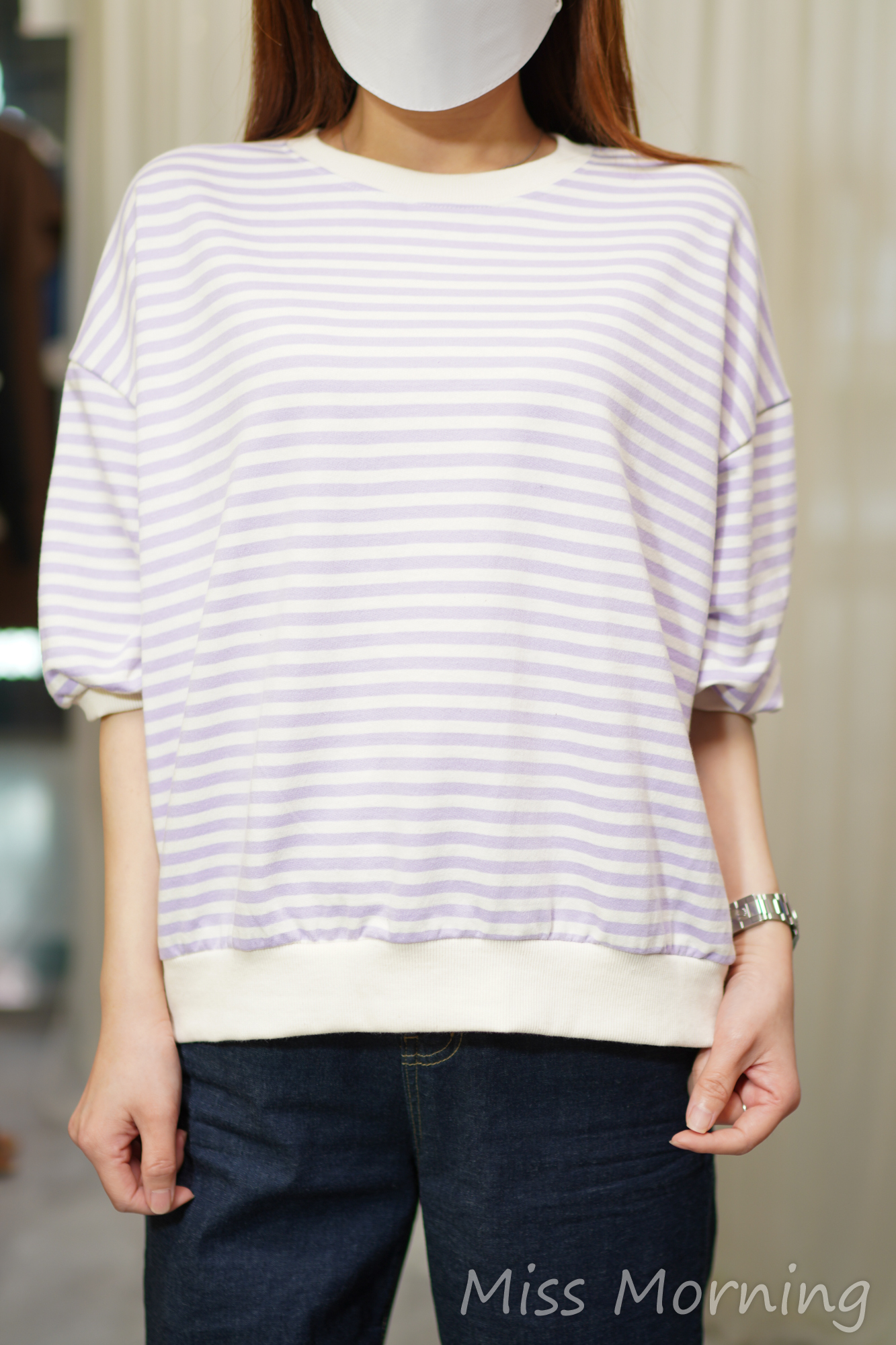 薄身珠底條子衛衣(14497)