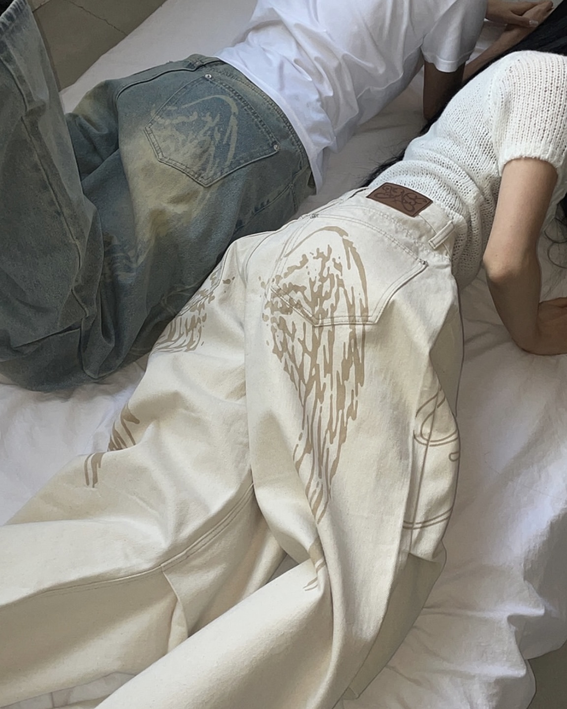 NASTY FANCY CLUB) ANGEL VINTAGE WASHING PINTUCK PANTS