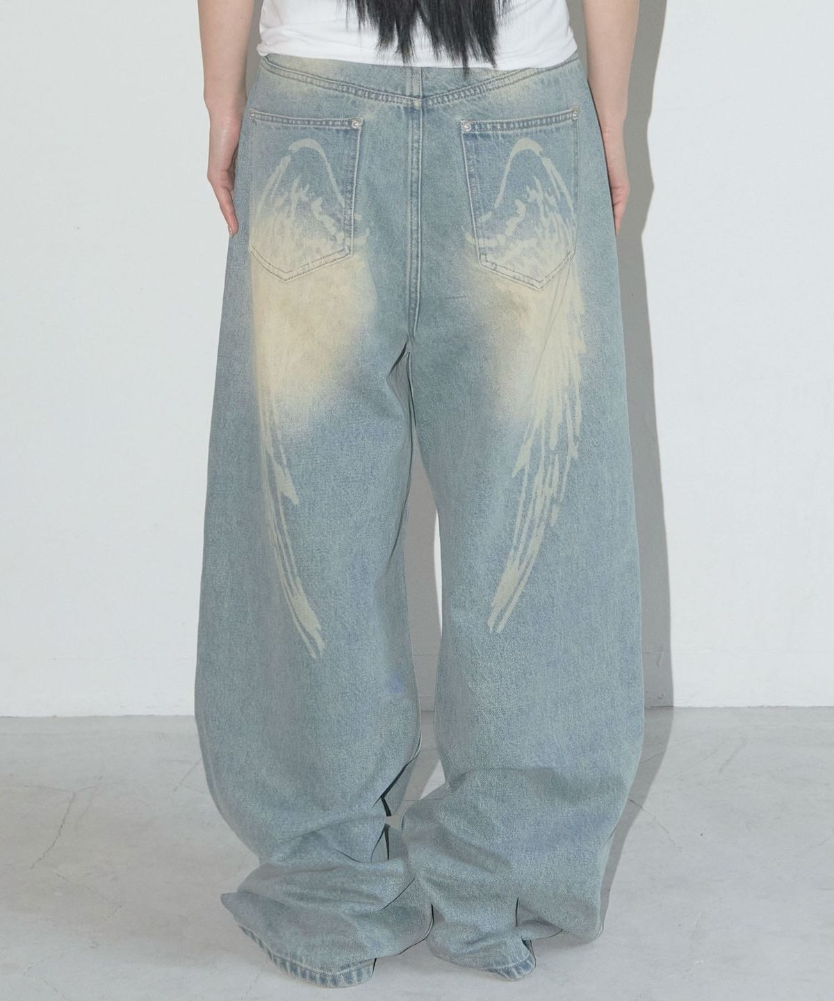 NASTY FANCY CLUB) ANGEL VINTAGE WASHING PINTUCK PANTS