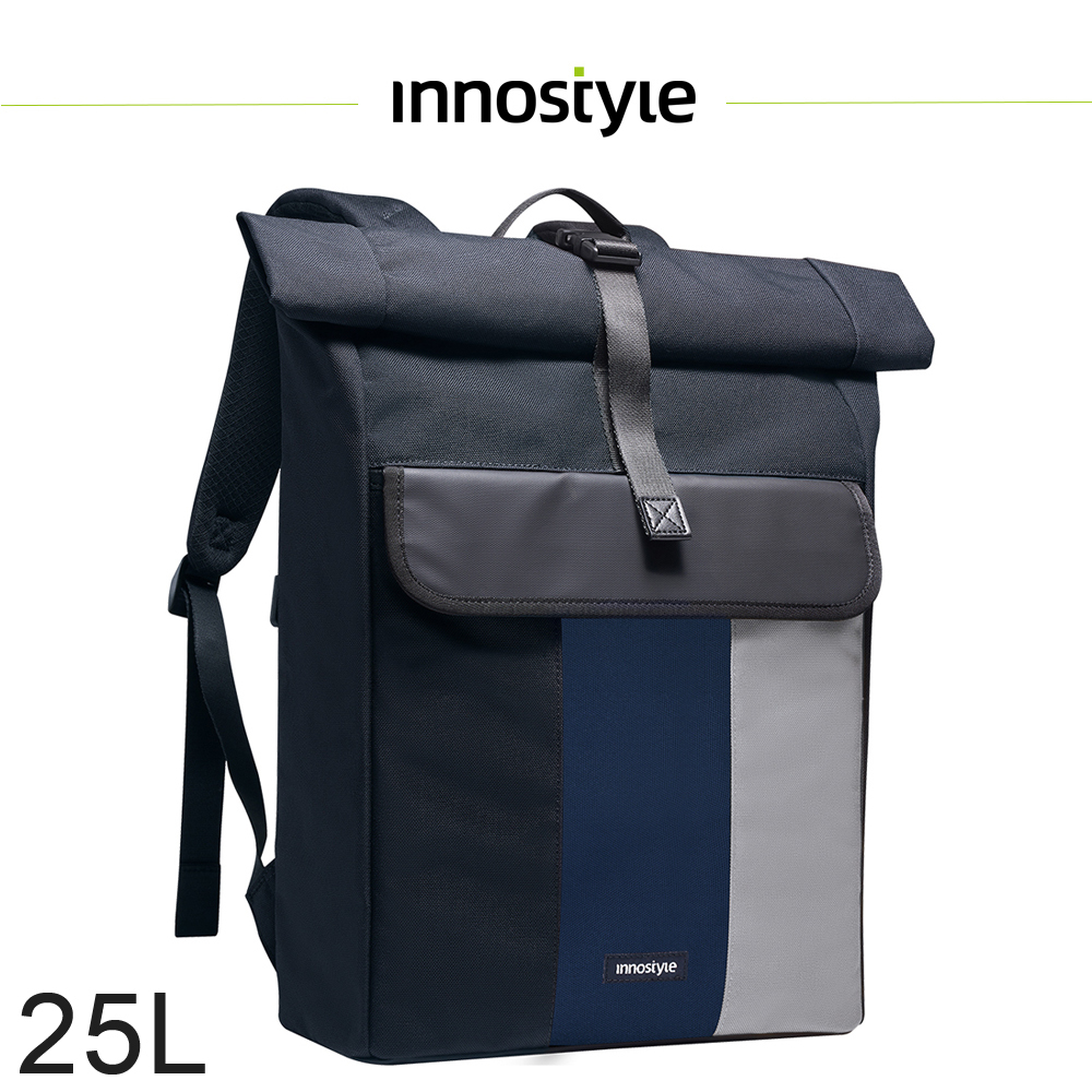 innostyle CityTrek Elite系列 撞色 25L 後背包/筆電包/電腦包/平板包/肩背包/旅行包 黑藍灰
