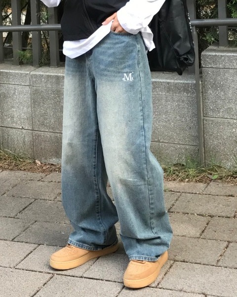 MUCENT MALLORCA WIDE DENIM PANTS [橡筋後腰]