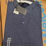 [S] ARMANI EXCHANGE BLUE ALLOVER LOGO PRINT POLO SHIRT, 7VZFFL-ZJH4Z-25EK (SAX288)