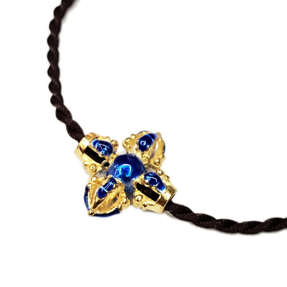 十字杵{純銀}染藍&黑繩項鍊【十方】142404