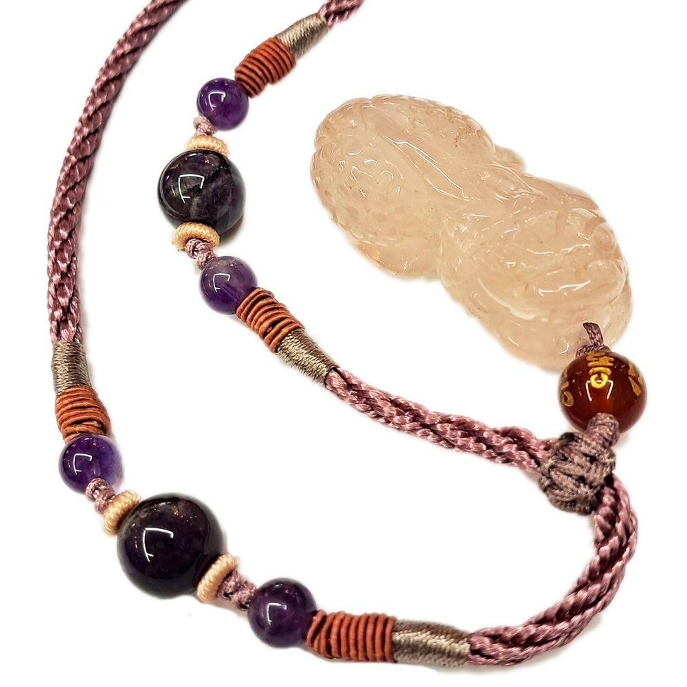 貔貅{粉晶]中國結項鍊【十方】134276