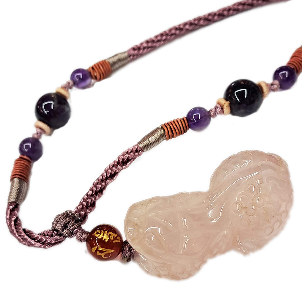 貔貅{粉晶]中國結項鍊【十方】134276