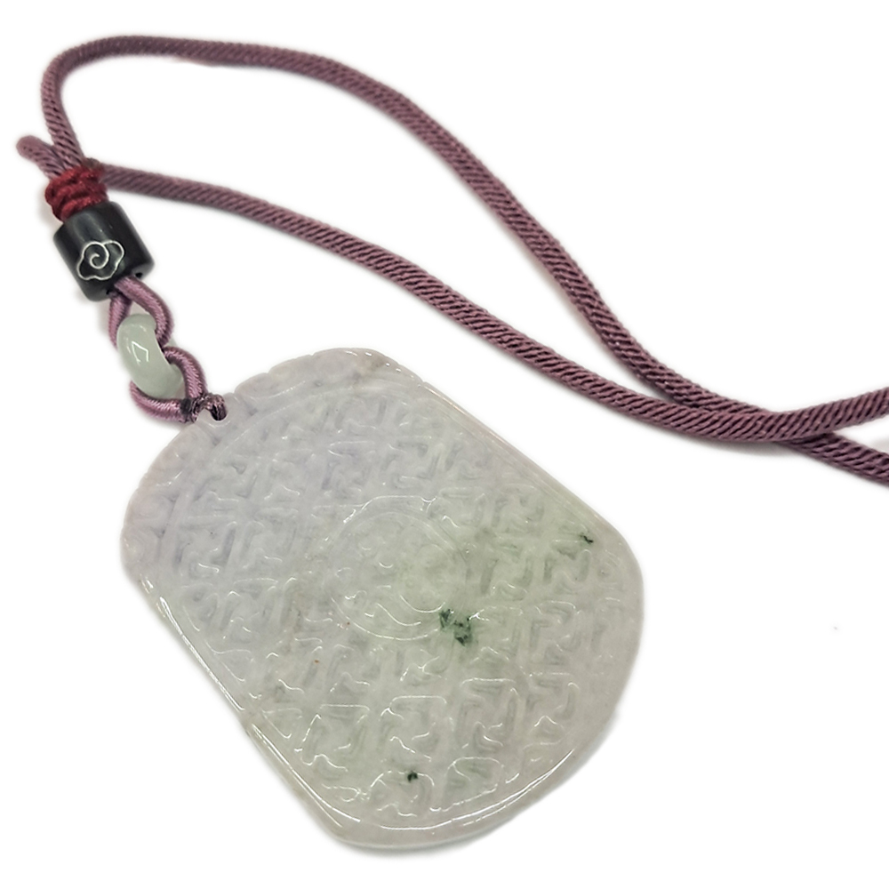 如魚得水春帶紫{緬甸玉}雙面巧雕中國結項鍊【十方】135494