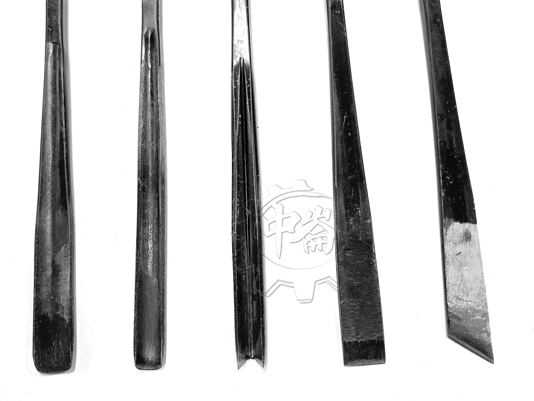 ＊中崙五金【附發票】台灣製 鷹嘴鐵柄雕刻刀(5支組) 高碳鋼材質 丸鑿 半圓鑿子 木工鑿刀