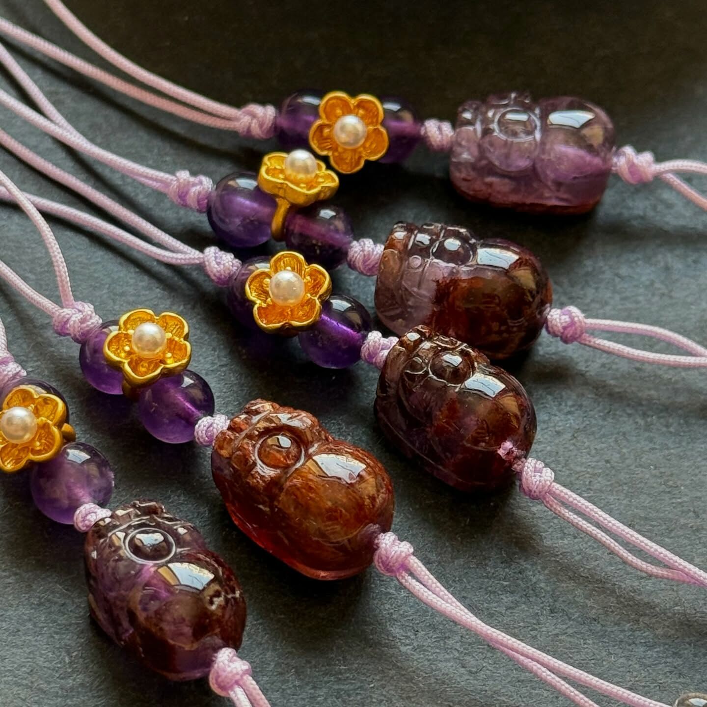 [原石] 紫幽靈水晶 貔貅吊飾