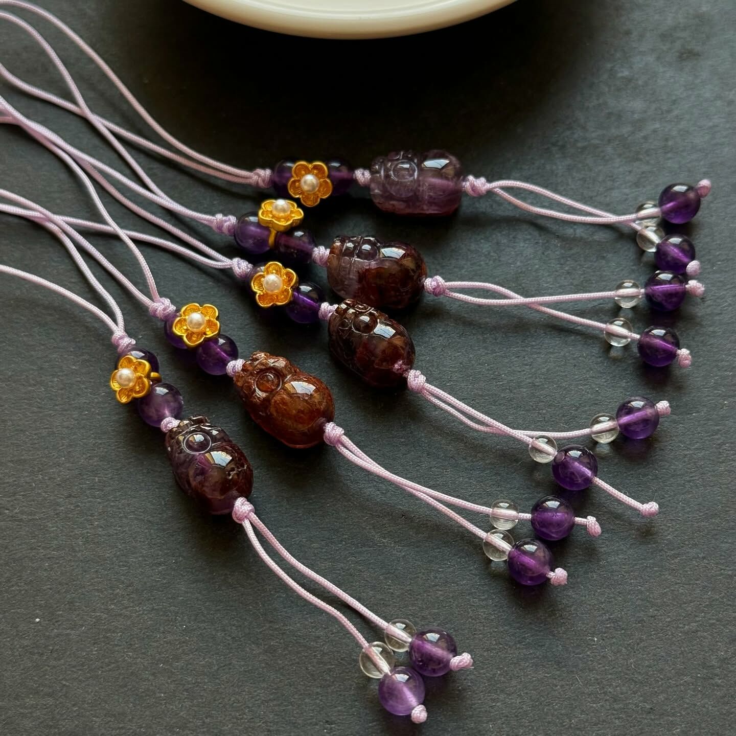 [原石] 紫幽靈水晶 貔貅吊飾