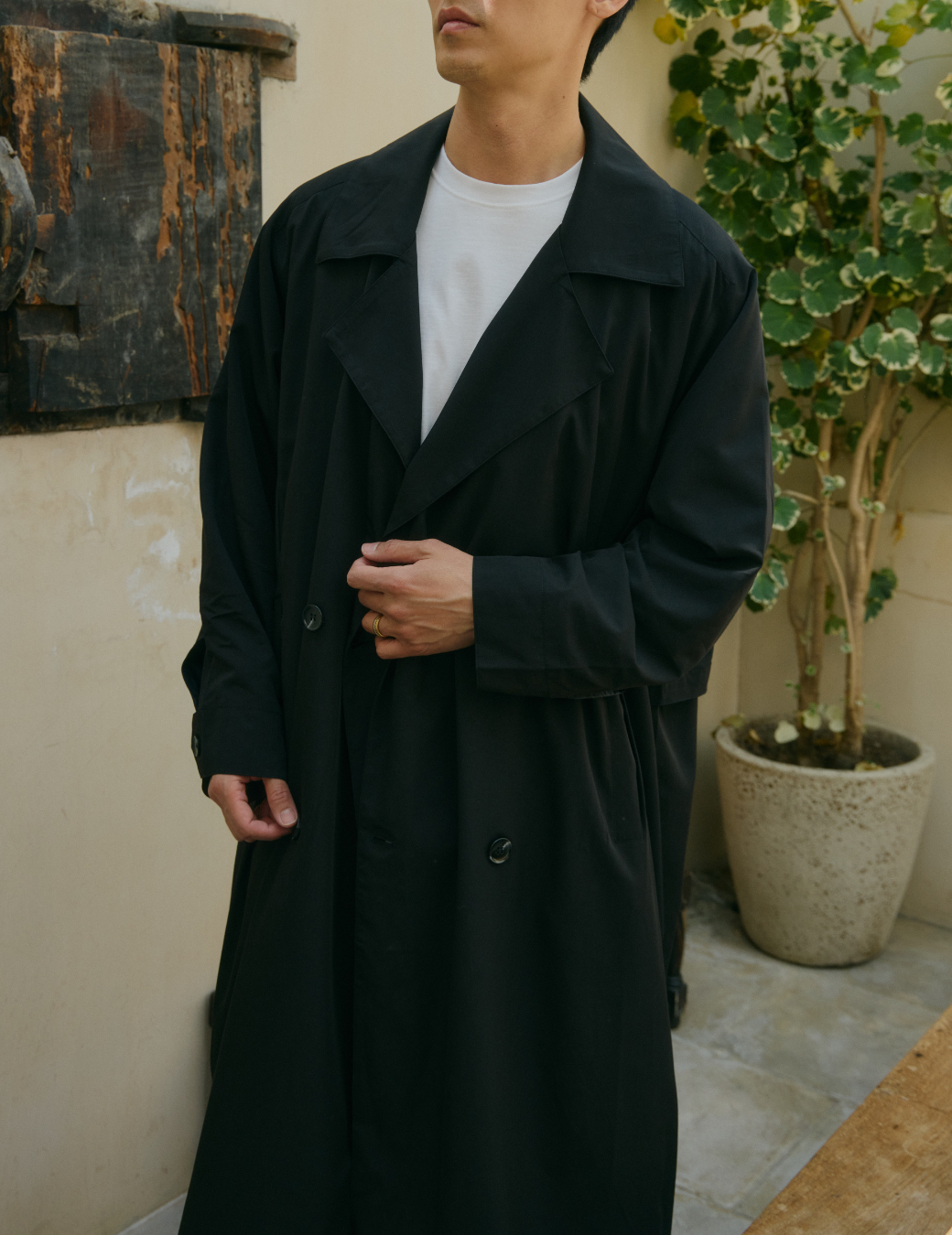 後調節輕量長版風衣外套（2色）