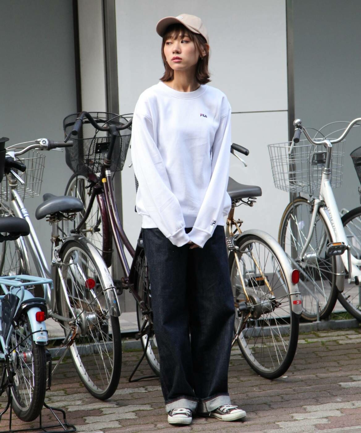 現貨 日本 FILA 白色 復古小LOGO 衛衣 男女款