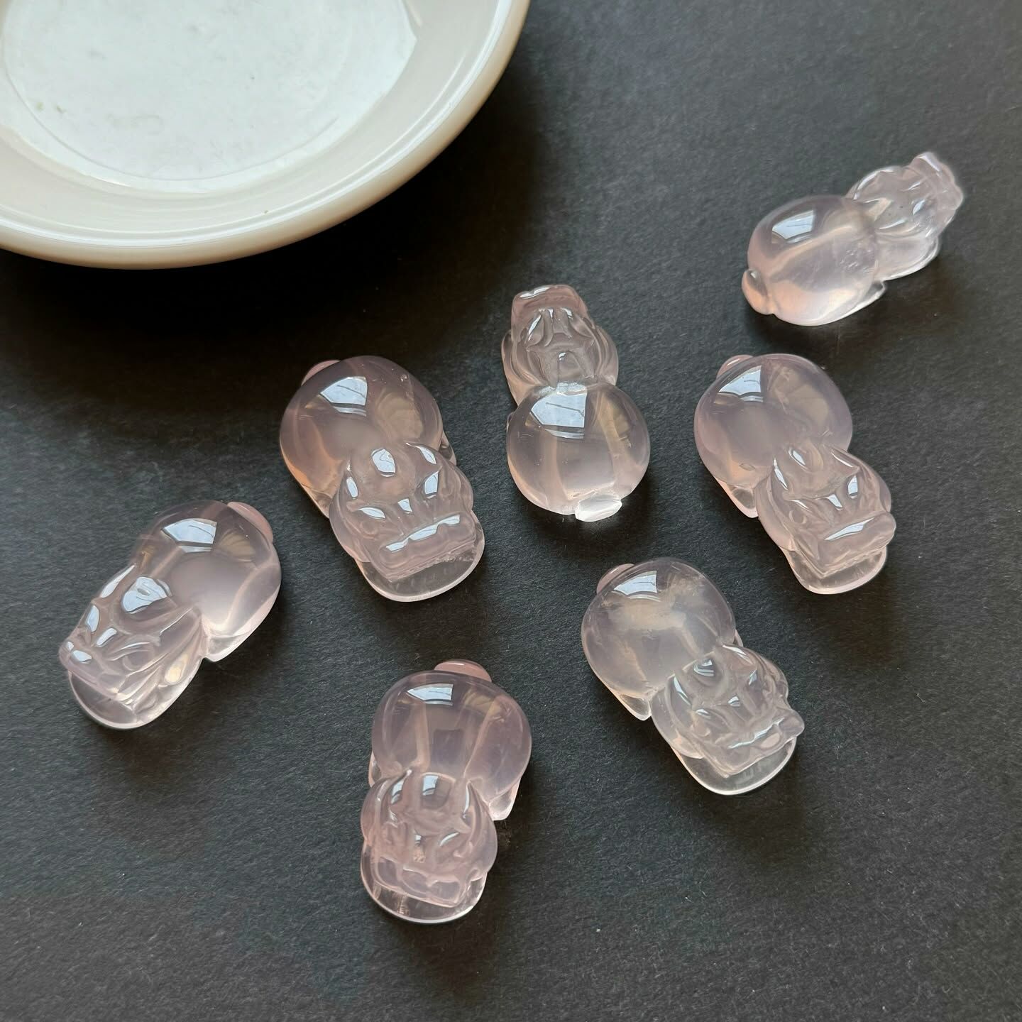 [原石] 星光粉晶 貔貅 小擺件