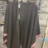 [S] KARL LAGERFELD BLACK WOMEN'S SIGNATURE TRIM SHAWL CAPE, L4WC7832-BLK (SKL1219)