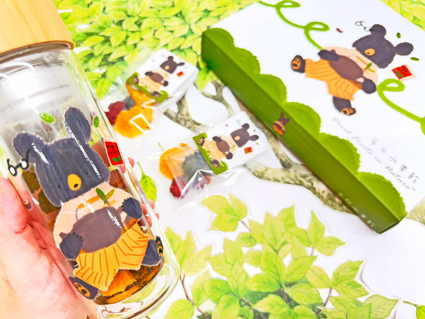 茶香熊款雙層玻璃杯沖泡瓶