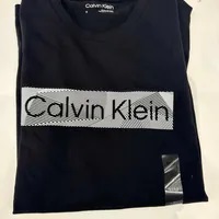 [S] CALVIN KLEIN BLACK KNOCKOUT LOGO GRAPHIC PRINT T-SHIRT, 4R8058S-001 (SCK754)